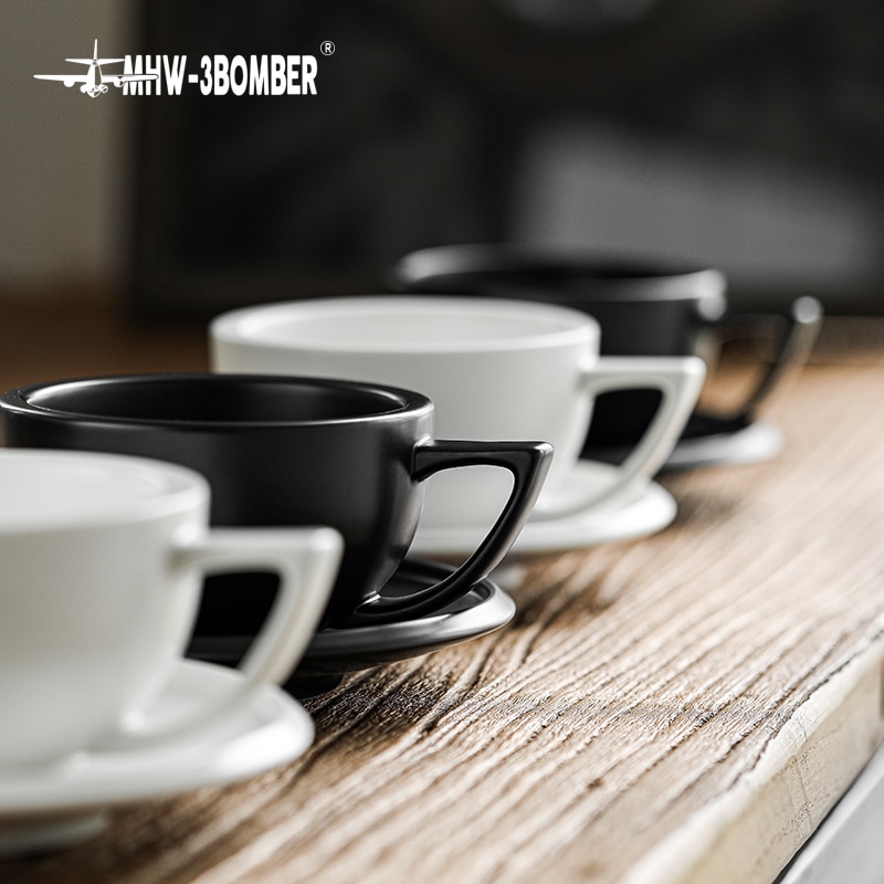 Mhw-3bomber Ceramic Latte Art Cup And Saucer Set Espresso Coffee Cups  Microwave And Dishwasher Safe Home Barista Accessories - Coffee Cups -  AliExpress